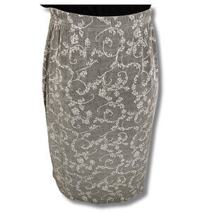 WEEKENDERS Vintage silvery grey floral Y2K pencil skirt stretchy SMALL MEDIUM